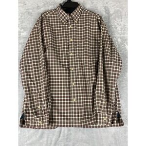 Tommy Hilfiger‎ Mens Shirt Casual Large Brown Long Sleeve Regular Check